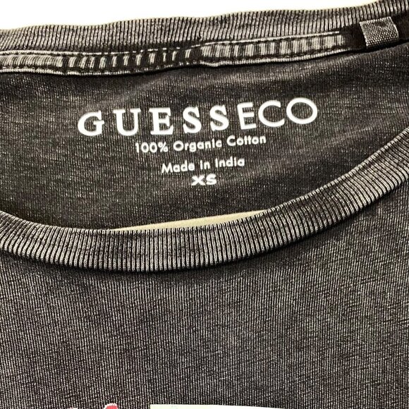Guess Eco T-Shirt Mens Sz XS Black Cosmic Sounds Short Sleeve Graphic Print Tee - Picture 7 of 7